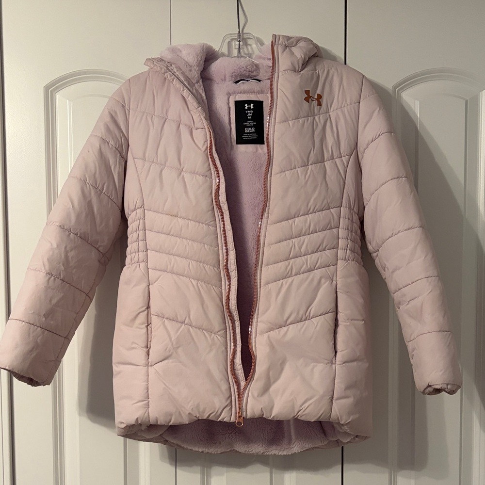 Under Armour Girls Lavender Hooded Puffer Jacket